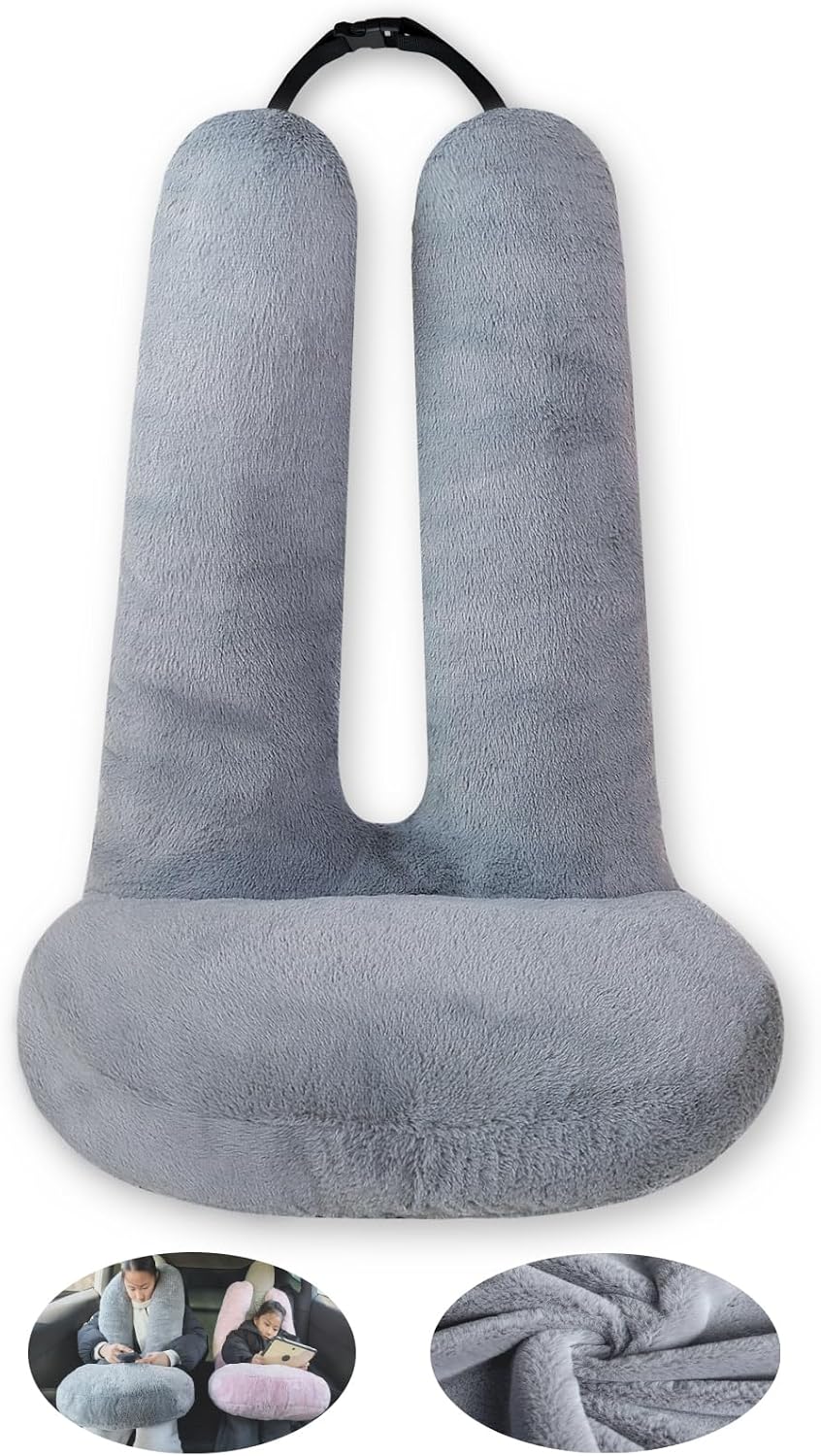 FHSGGP Travel Pillow Cushion for The Back Seat of Car Car Pillow | for Kids A Sleeping Artifact Suitable for Long-Distance Travel of Adults and Children Travel Pillow for Kids Pink