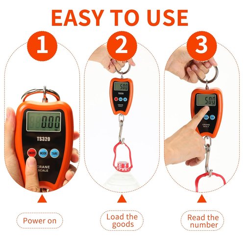 Digital Crane Scale by [Brand Name] - 300kg/660lbs Capacity | LED Handheld Mini Scale for Garage, Farm & Fishing
