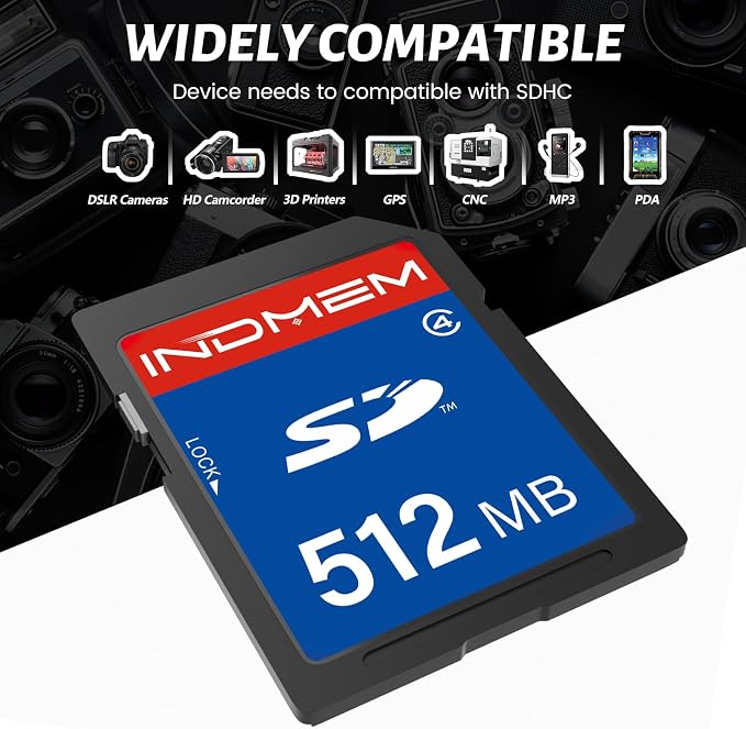 512MB SD Card, SD Flash Memory Cards UHS-I U1 Class 4 High-Speed Full HD Video