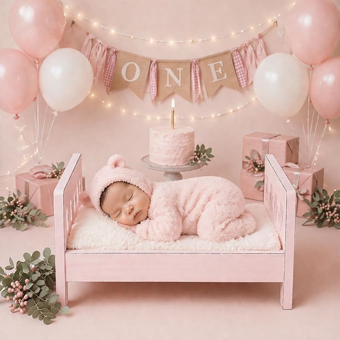 AceOrbit Photography Bed Props Wooden Vintage Photo Prop Photoshoot Props