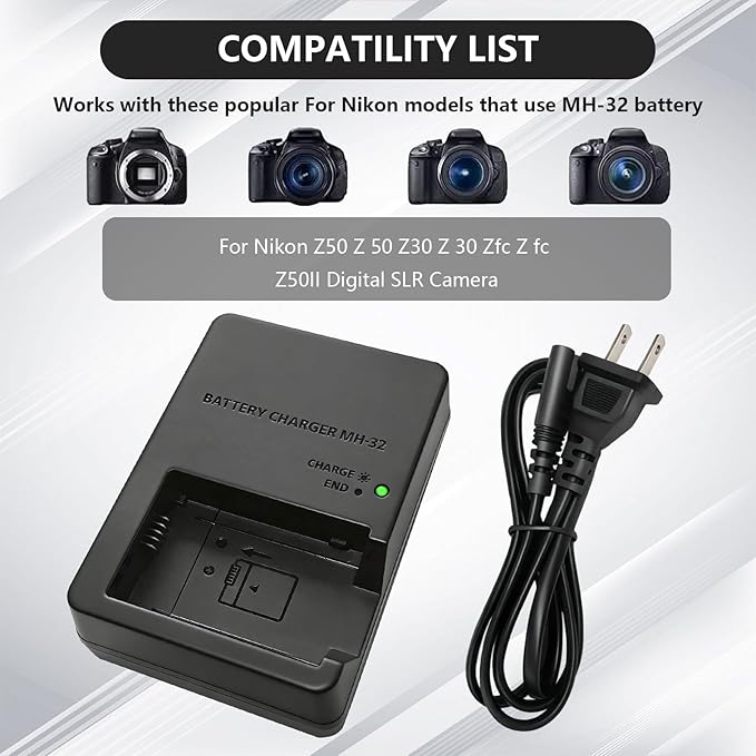 MH-32 MH32 Battery Charger for Nikon EN-EL25 ENEL25 EN-EL25a Battery Compatible