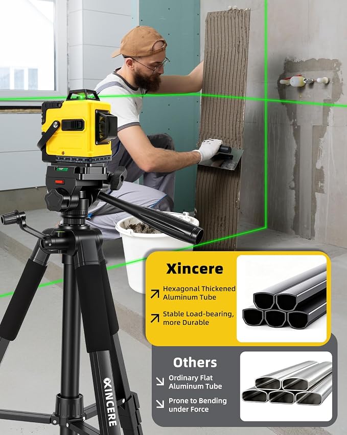 60 Inches Heavy Duty Aluminum Tripod, 0.8mm Thick Laser Level Tripod
