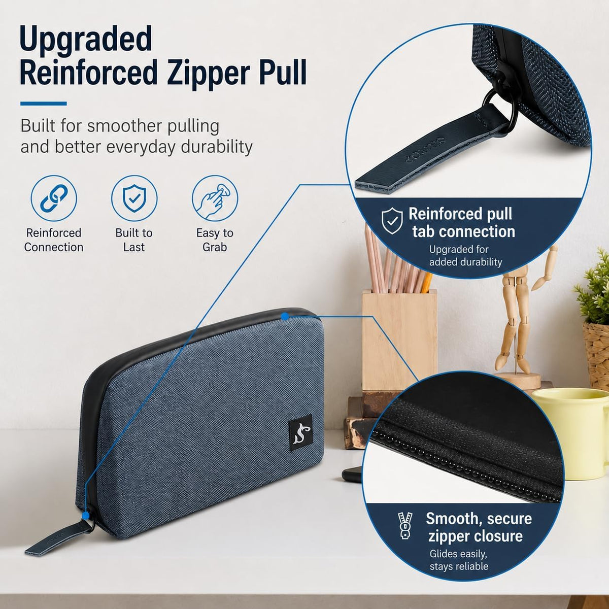 simtoper Electronic Organizer Travel Case – Waterproof Cable Bag for Cord, Charger, Hard Disk, Power Bank – Small Tech Storage for Travel, Backpack, Business Trip, Airplane