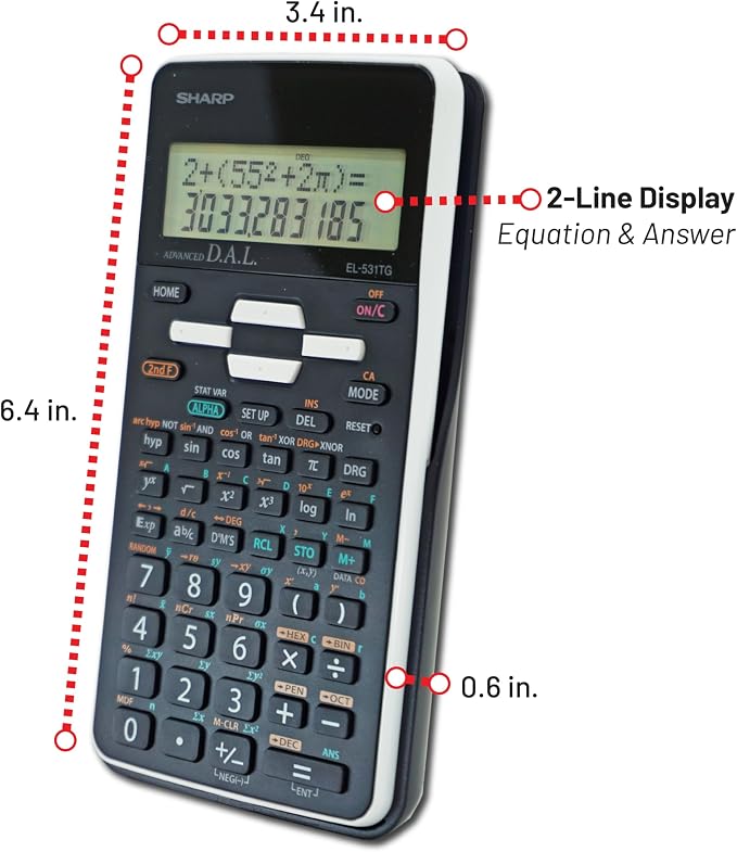 Sharp EL-531TGBBW 12-Digit Scientific/Engineering Calculator