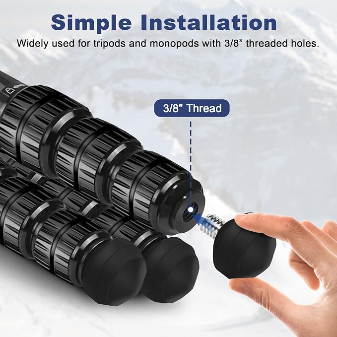 Manbily Universal Tripod Rubber Foot Spike, Anti-Slip 3/8" Rubber Feet