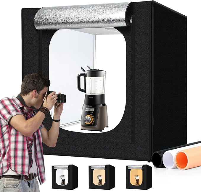 Photo Light Box 28x28 Inch for Photography, 3 Color 10-Level Adjustable Photo