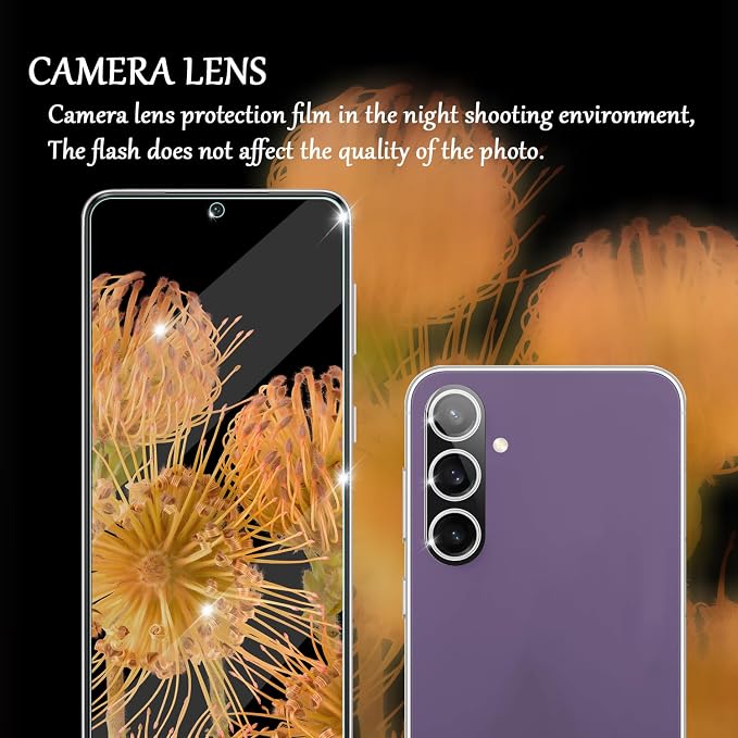 Galaxy S23 FE HD Clear Tempered Glass Screen Protector + Camera Lens Protectors