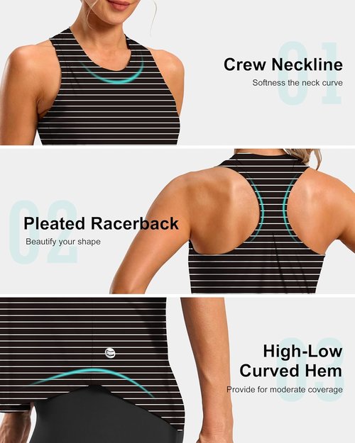 G Gradual Women's Racerback Workout Tank Tops - Loose Fit Athletic Yoga Shirts for Running & Gym