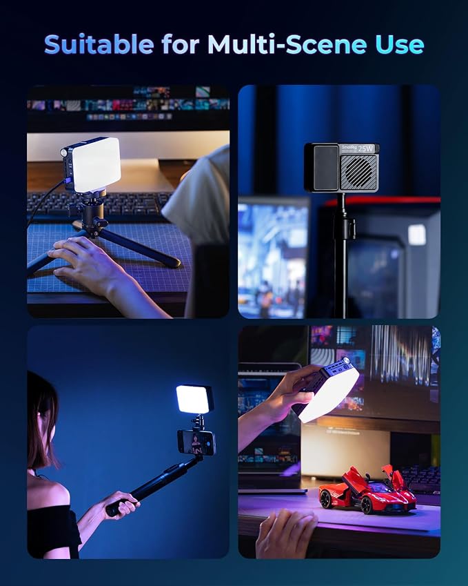 SmallRig RM 25C Mini LED RGB Video Light, 3100mAh Battery, HD LCD Display