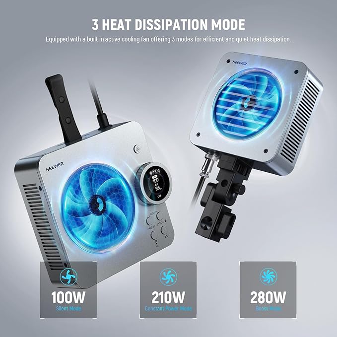 NEEWER HS200B Portable LED Video Light APP/2.4G/DMX Control, 280W 84400lx/1m Bi