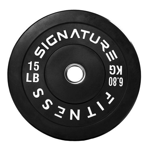 Fitvids 2" Olympic Bumper Plate Weight Plates with Steel Hub, 15LB, Pair