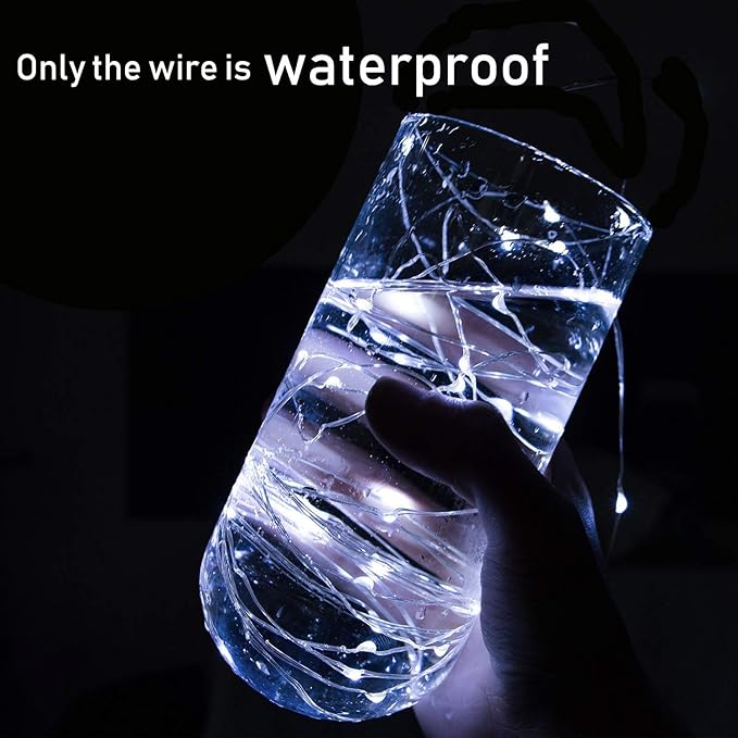 15 Pack 30 LED Micro Starry String Lights Battery Operated(Included),Fairy Waterproof Silver Wire Lights,for DIY Party Garden Wedding Table Indoor&Outdoor Decorations