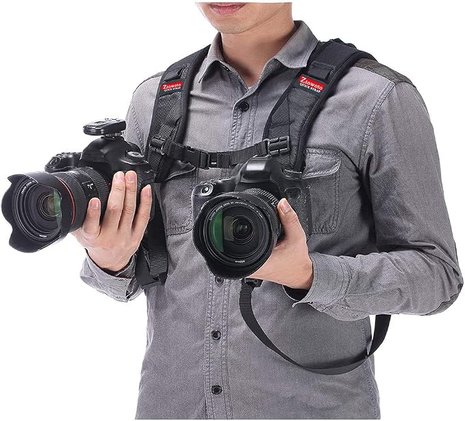 ztowoto Camera Shoulder Double Strap Harness Quick Release Adjustable Dual