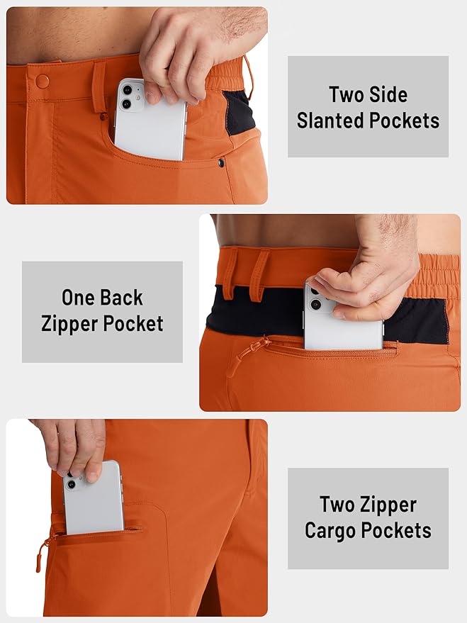 TACVASEN Men's Hiking Cargo Shorts 10" with Zipper Pockets Quick Dry Casual Stretch Golf Work Short Outdoor Summer