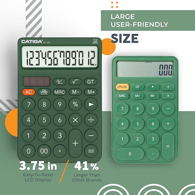 CATIGA 12 Digit Desktop Calculator Basic Desk Calculator