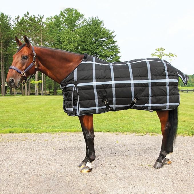 Country Pride Highland 1200D Lightweight Stable Blanket (74, BlackPlaid)
