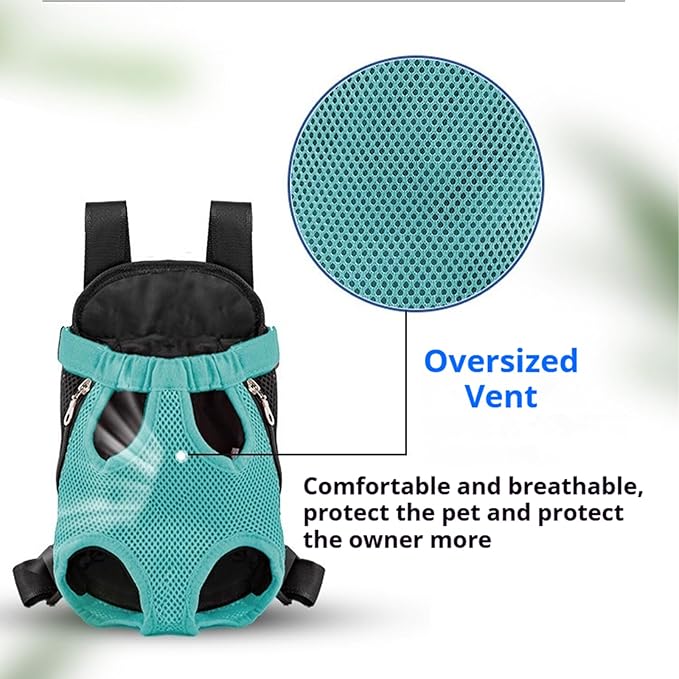 Portable Pet Carrier Backpack, Adjustable Pet Front Cat Dog Carrier Backpack Travel Bag for Small Medium Dogs Cats Puppies, Cat Backpack Carrier for Hiking Cycling (D, L)