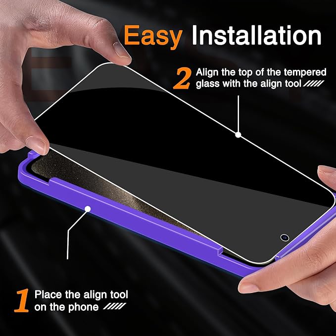 Wiaocit 3 Pack Tempered Glass Privacy Screen Protector