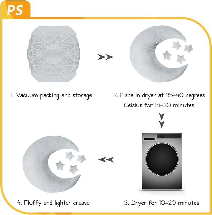 IGMaryBox Baby Moon Star Pillow Infant Posing Pillow Newborn Photography Prop