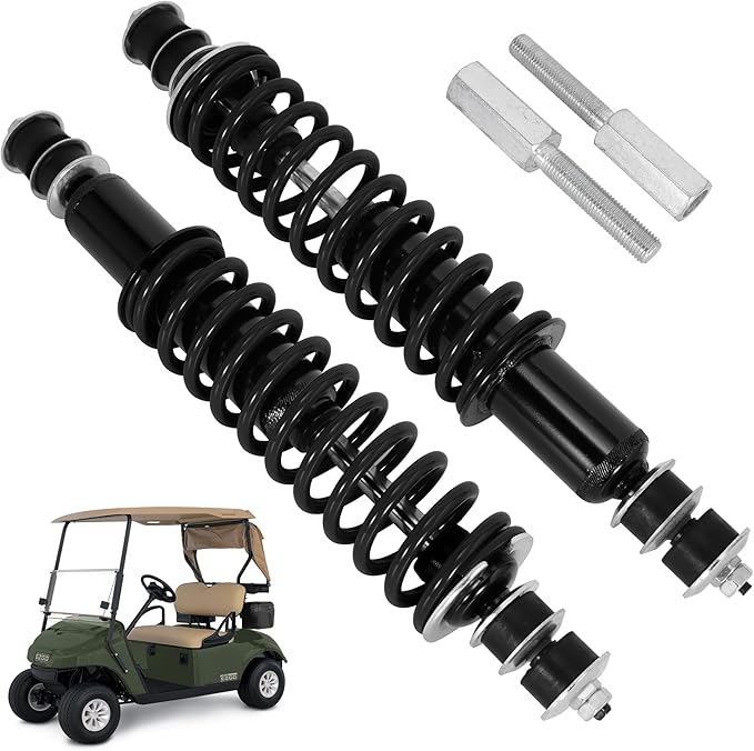 JIAYAN Golf Cart Front or Rear Shock Absorber with Heavy Duty Coil Springs Compatible with E-Z-GO TXT/Medalist 1994+ Gas & Electric Models OEM# 70928-G01 76418-G01 70630-G01 (2Pcs)