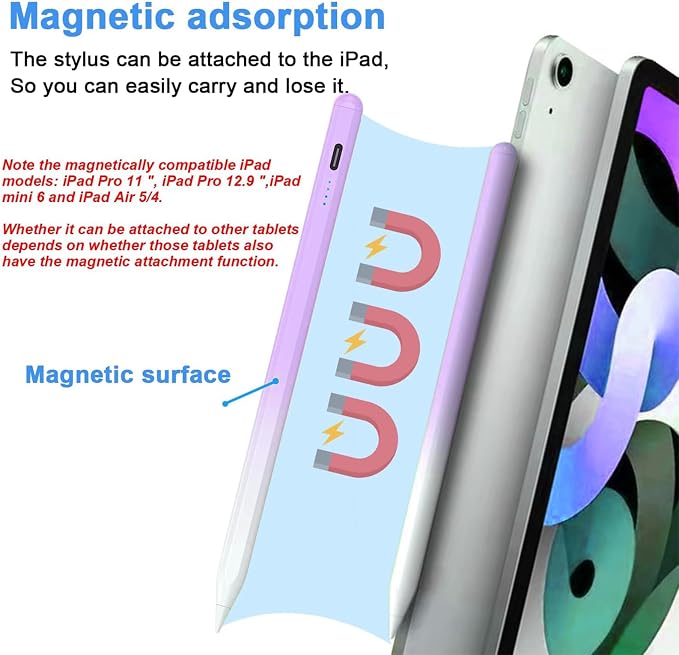 Stylus Pens for Touch Screens Power-Display Tablet Pen POM Tip Magnetic Digital