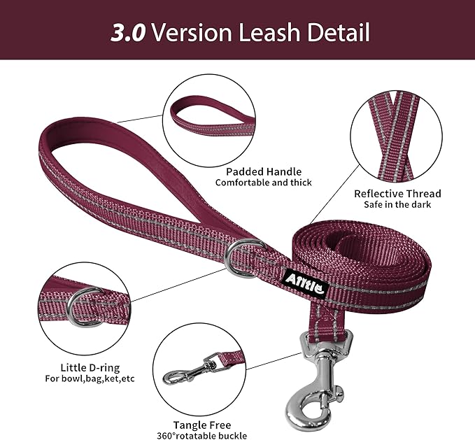 AIITLE Escape Proof Dog Harness - Xmas Step in Adjustable Dog Harness No Choke Over with Breathable Mesh and Quick-Release Buckle - Outdoor Walking, Training for Medium Dogs Burgundy XL
