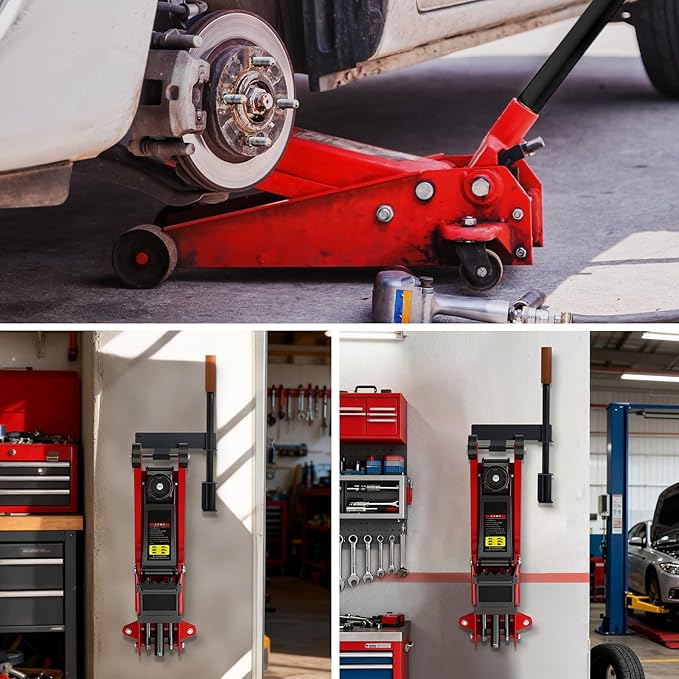 Jack Stand Wall Mount,Floor Jack Wall Mount Organizer Brackets, Truck Hydraulic Trolley Jack Holder for Enclosed Race Trailer Accessories