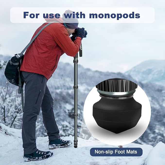 Manbily Universal Tripod Rubber Foot Spike, Anti-Slip 3/8" Rubber Feet