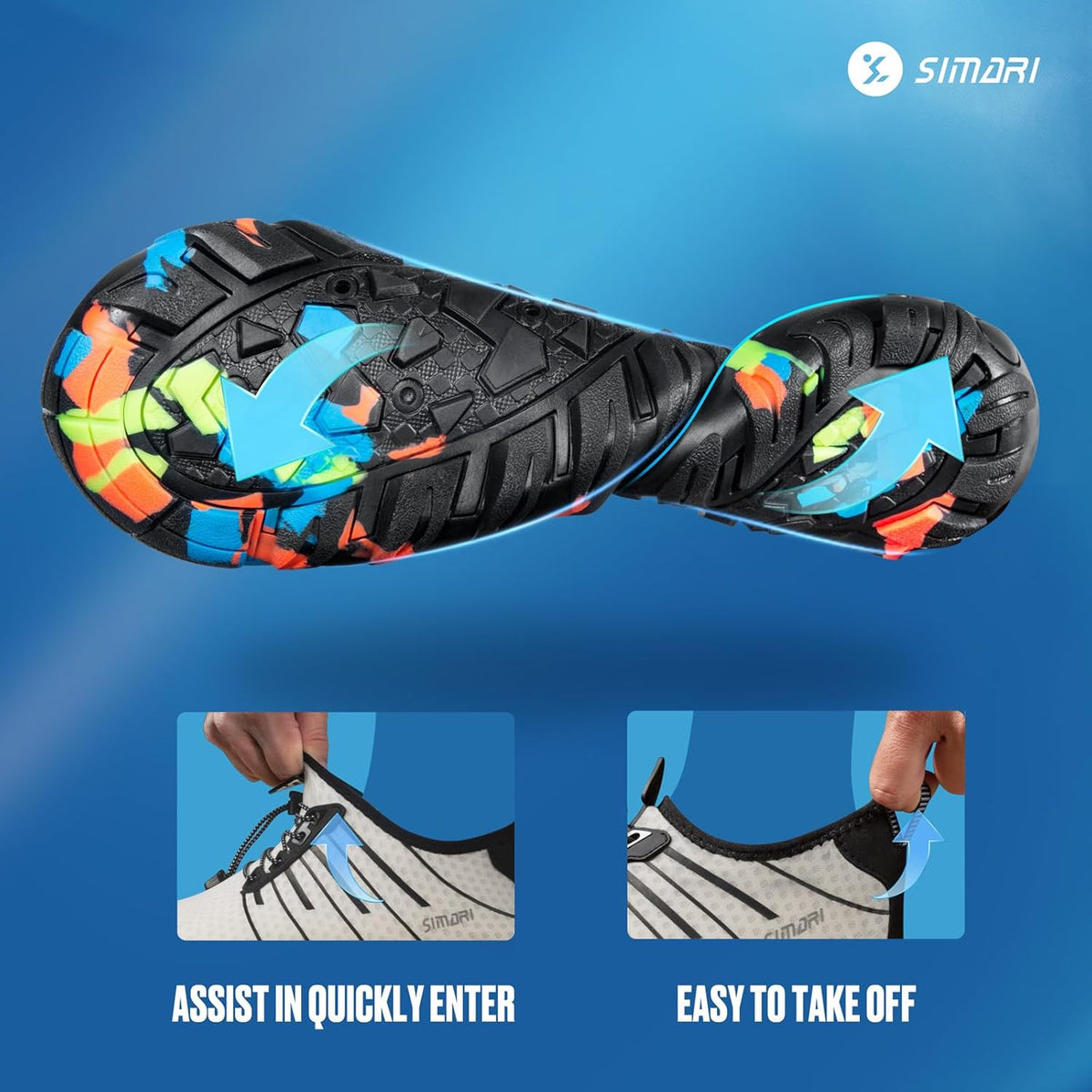 SIMARI Water Shoes - Quick-Dry Barefoot Aqua Socks | Lightweight Non-Slip Swim Shoes for Beach & Water Sports