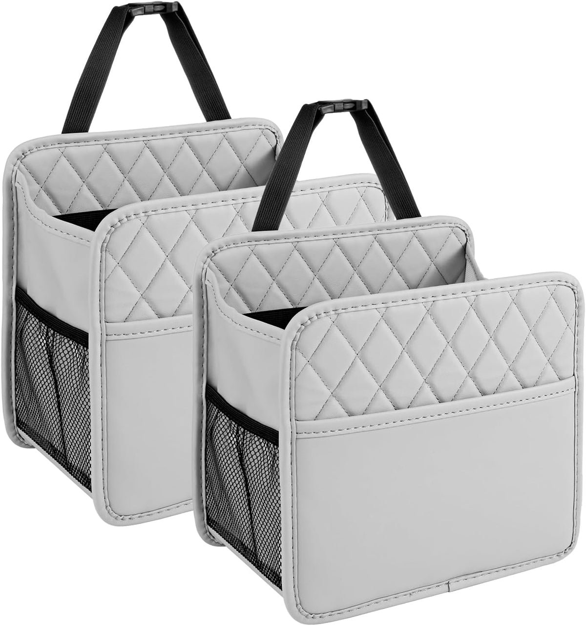LXUNYI Car Organizer Back Seat, Waterproof Pu Leather Car Seat Storage Bag Foldable Universal Hanging Seatback Organizer for Kids & Adults Travel road Trip Essentials