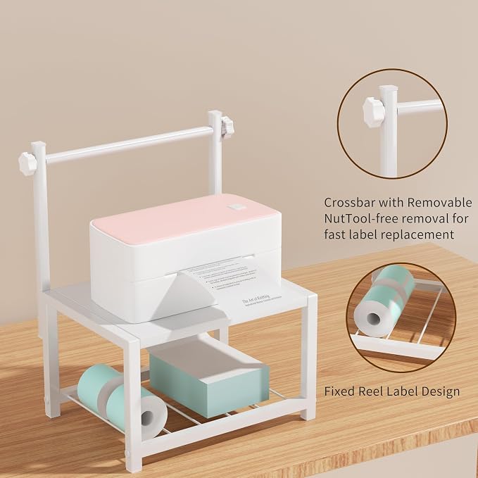 Label Holder for Rolls and Fan-Fold Labels, Sturdy Thermal Sticker Holder for