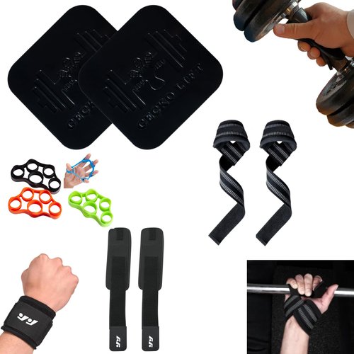 GECKO LIFT Aerospace Grade Gym Grip Pads Soft Non-Slip Weight Lifting Glove Alternative (Suite Black)