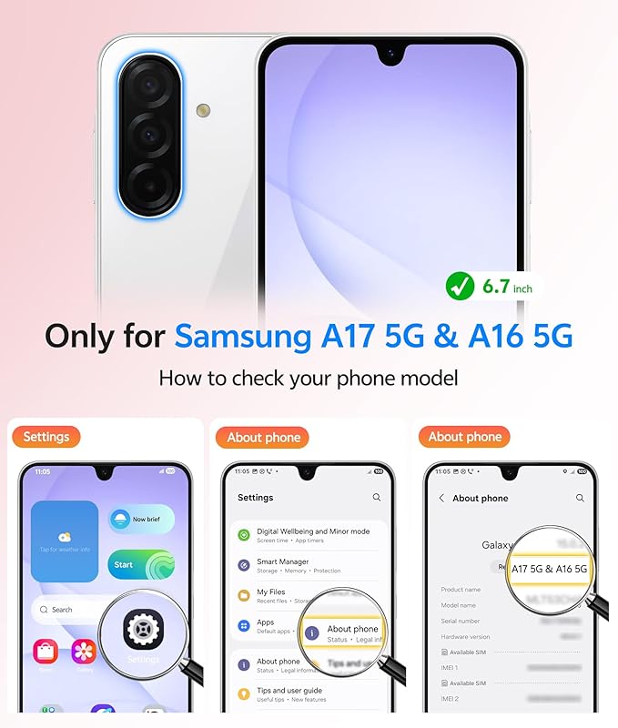 FNTCASE for Galaxy A17/A16 5G Phone Case: for Samsung A17 Cases Matte