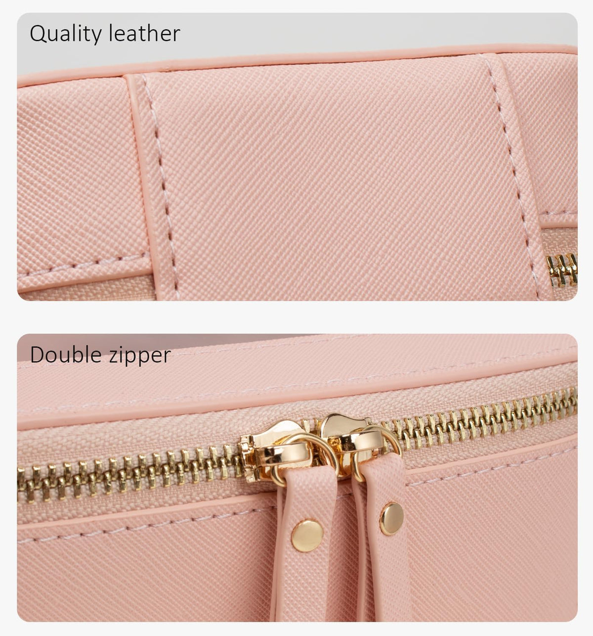Small Clear Makeup Bag for Purse,Cute Travel Cosmetic Case Bag(Mini Pink)