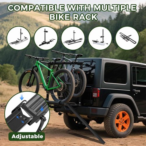 Heavy Duty Bike Rack Ramp by Upgraded - Foldable E-Bike Loading Ramp | Supports 150 LBS, Two Hook Types