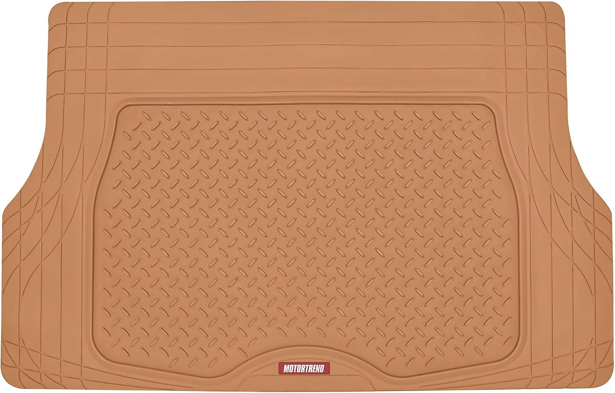 Motor Trend Heavy Duty Utility Cargo Liner Floor Mats for Car Truck SUV, Trimmable to Fit Trunk, All Weather Protection Black 31.5" x 50" BK