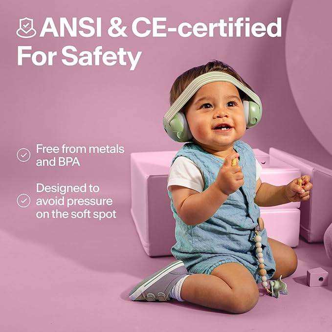Alpine Muffy Baby Ear Protection for Babies and Toddlers up to 36 Months - CE & ANSI Certified - Noise Reduction Earmuffs - Comfortable Baby Headphones Against Hearing Damage & Improves Sleep - Pink