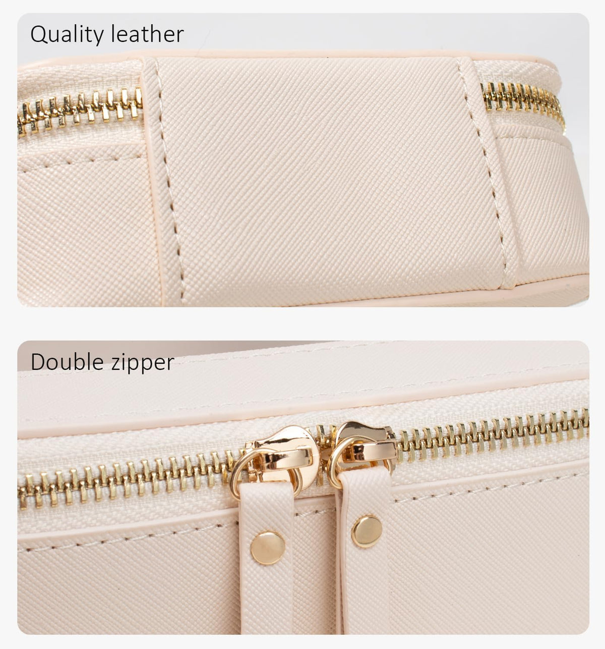 Cute Clear Makeup Bag for Purse,Travel Cosmetic Case for Girls(Mini Beige)