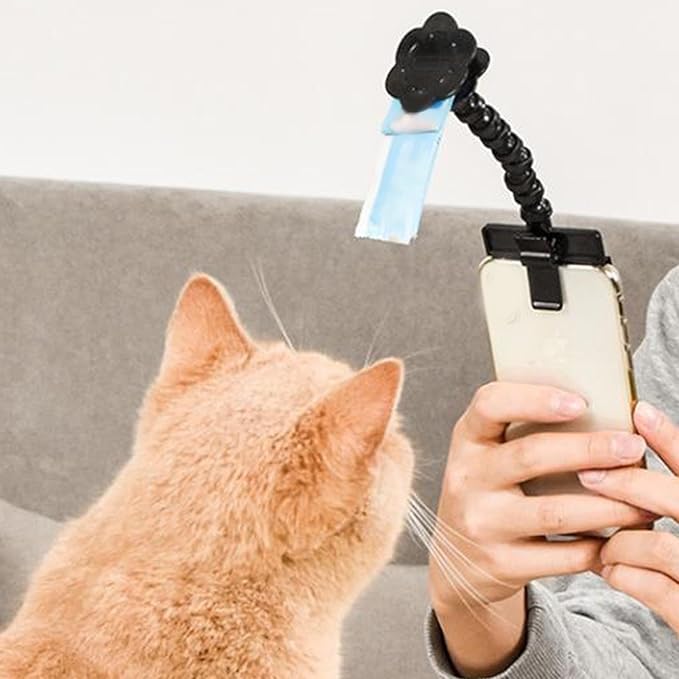 Dog Selfie Treat Clip, Rotatable Phone Camera Attachment, Plastic, Stable Firm Grip - Adjustable Angle, Easy to Install, Perfect for Pet Photos and Videos