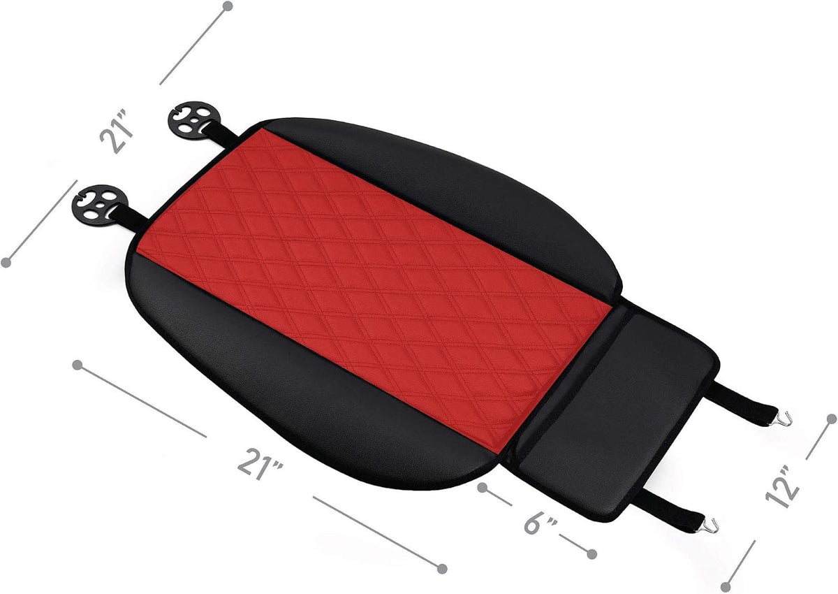 FH Group Car Seat Cover Cushion - 2 Pack Seat Covers for Cars Trucks SUV, Faux Leather Car Seat Cushions, Waterproof Car Seat Cover Cushion, Universal Fit Car Seat protector Front Set Red