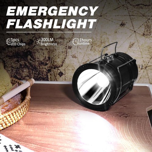 DIBMS Solar Camping Lantern - 2-Pack Collapsible LED USB Rechargeable Lights for Emergencies | Outdoor Use