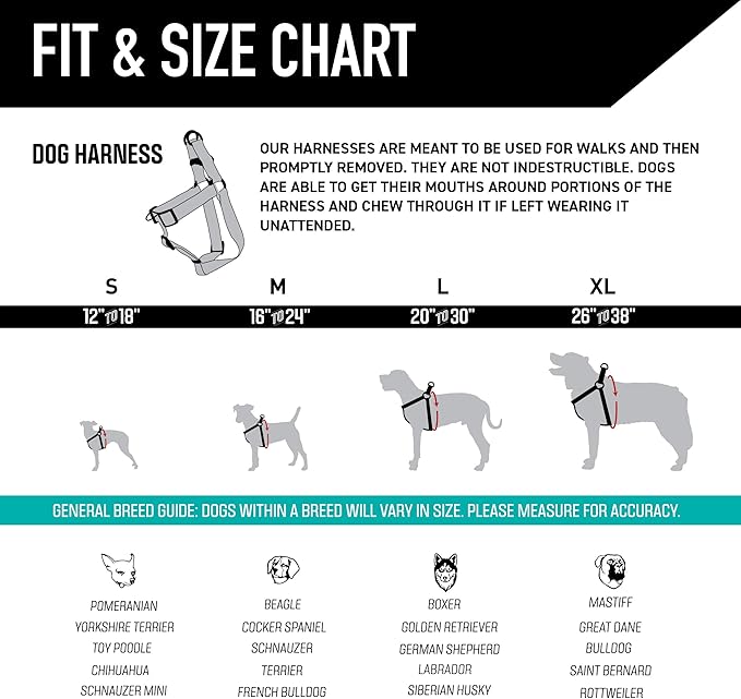 Wolfgang Heavy Duty Adjustable Dog Harness, Pull-Tested to Over 800 lbs for Walking & Training, NewMoon Print, Medium