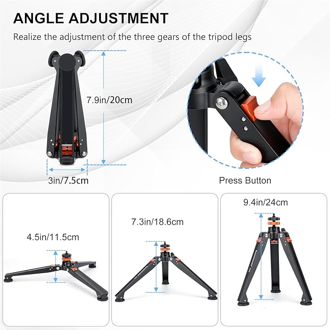 Koolehaoda Mini Tripod Base for Monopods, Aluminum Desktop Tripod | Universal