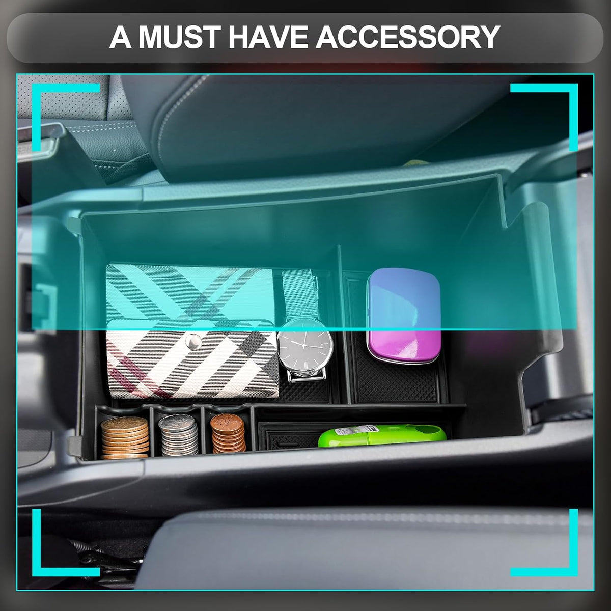 CDEFG 2025 2026 2027 HR-V Center Console Organizer Tray for 2023-2026 2027 Honda HRV HR-V Accessories Middle Console Armrest Tray Storage Box Secondary Insert Coin Container Car Interior Accessory