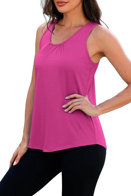 NIASHOT Workout Tank Tops for Women - Racerback Sleeveless Gym Shirt | Loose Fit Yoga & Running Tops