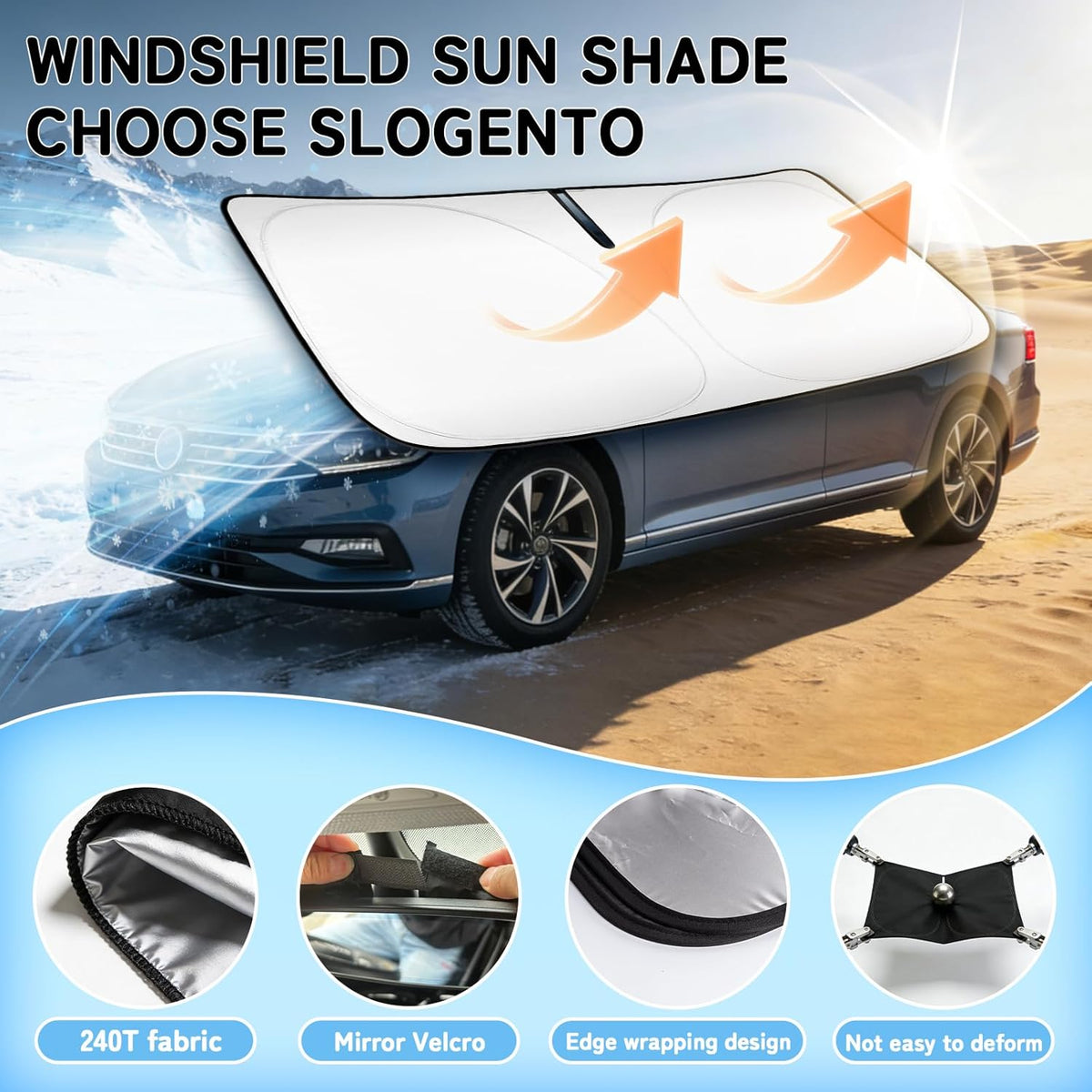 Custom Fit Windshield Sun Shade for Subaru Crosstrek 2018-2026, Blocks UV & Heat, Front Window Sunshade Accessories, Easy Fold & Store Keep Your Car Cooler