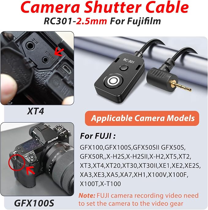 RC301-2.5mm 196.8 "Extended Cable Shutter Release Remote