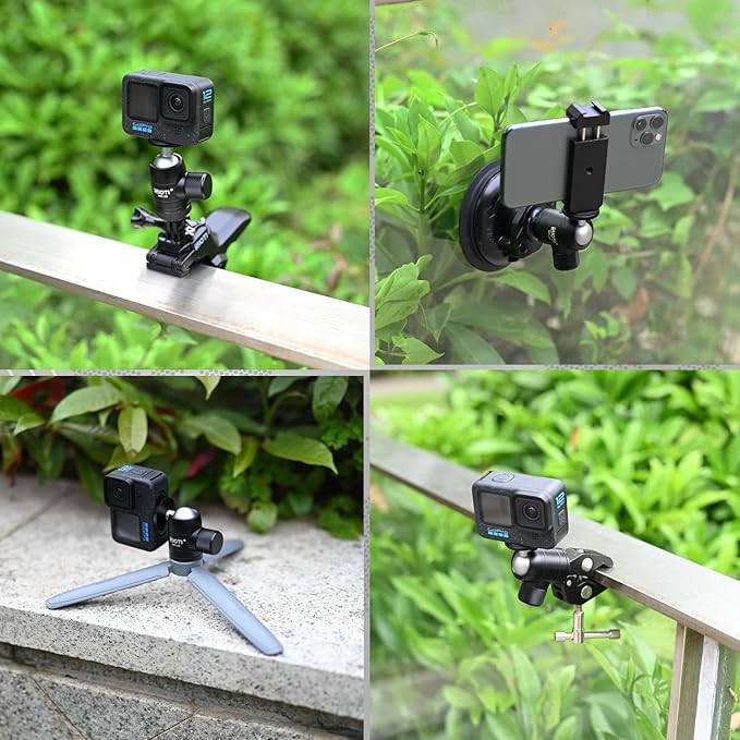 SIOTI Mini Tripod Ball Head, Swivel Mini Ball Head, Panoramic 360° Vertical Pan
