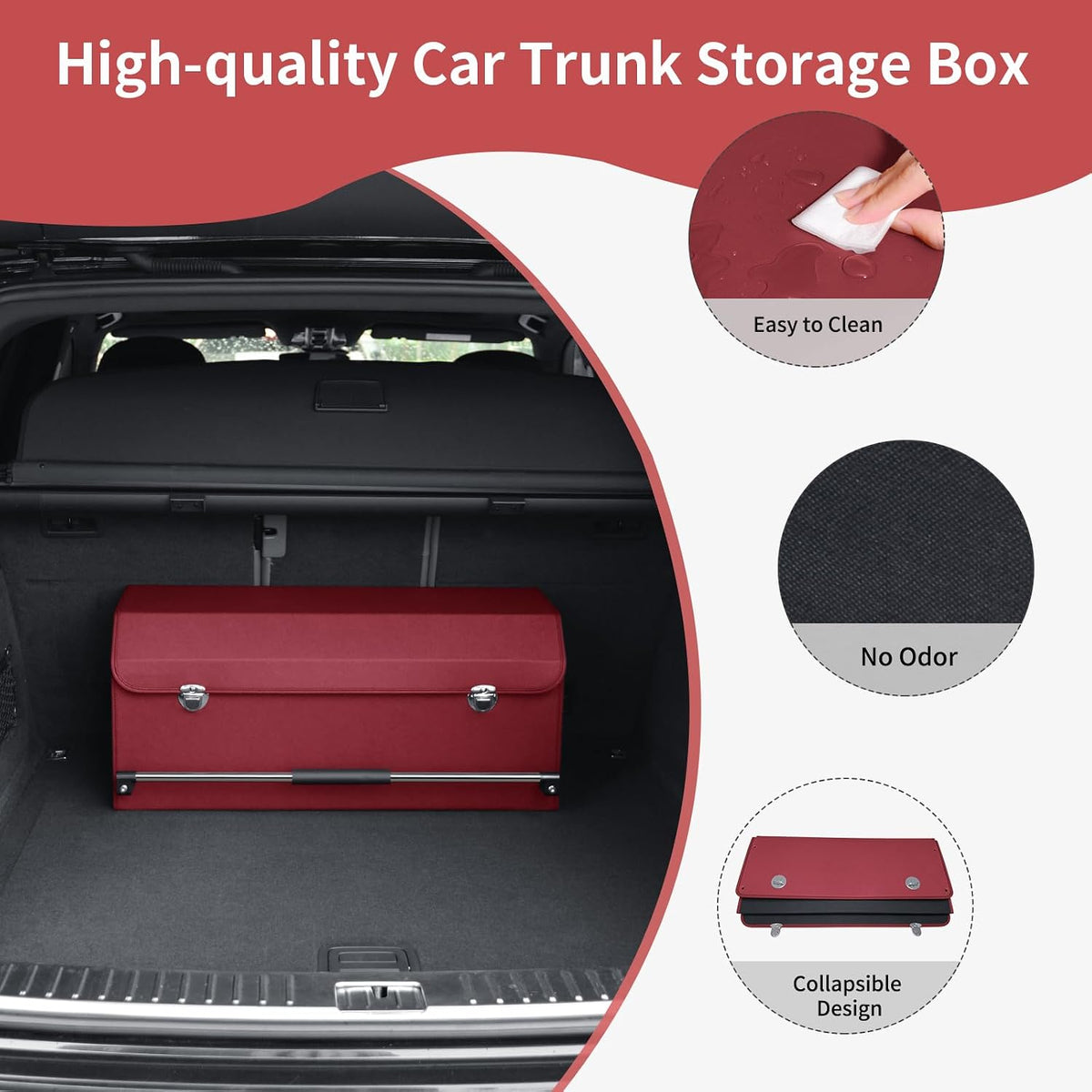 Trunk Organizer for Car with Lid Leather Trunk Organizer Car Organizer