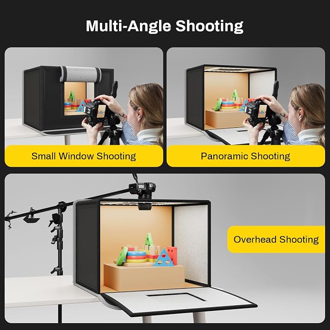 RALENO 16"x12" Photo Light Box Photography, 24W Foldable Photo Studio Light Box